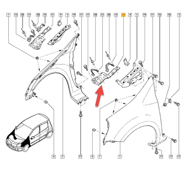 holder RENAULT MODUS / GRAND MODUS (F/JP0) 1.5 dCi (JP0G, JP0H) K9K 764