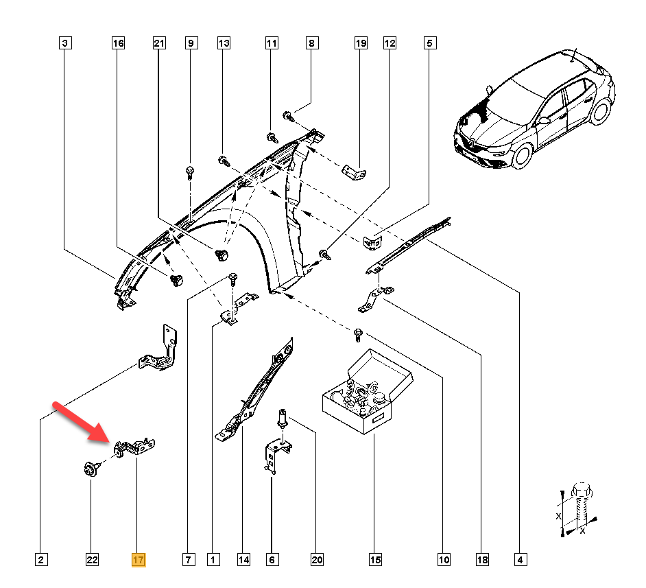 Beslag RENAULT MEGANE IV hatchback (B9A/M/N) 1.8 RS 300 (B9M8) M5P 404