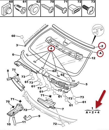Frontrude med regnsensor CITROËN XSARA (N1) 2.0 HDi 109 RHZ (DW10ATED)