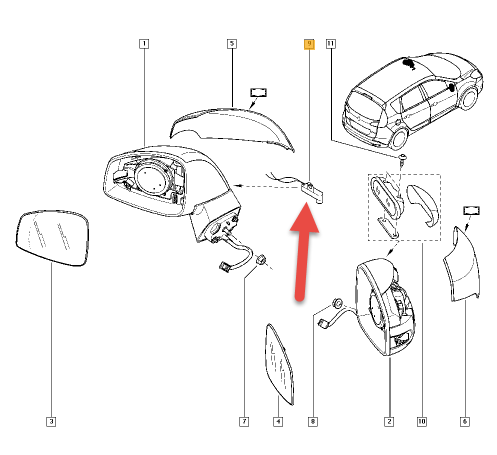 Sidespejl temperaturføler RENAULT MEGANE IV hatchback (B9A/M/N) 1.5 dCi 110 (B9A3) K9K 656