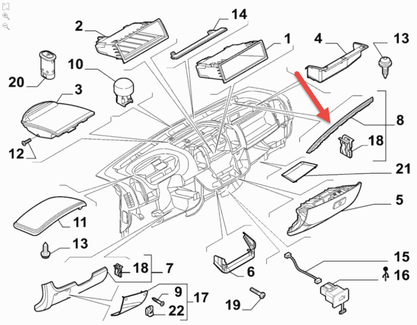 Instrumentbord liste FIAT DUCATO Bus (250, 290) 160 Multijet 3,0 D F1CE3481M