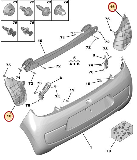 Plastinderskærm CITROËN C1 II (PA, PS) 1.0 VTi 72 CFB (1KR)