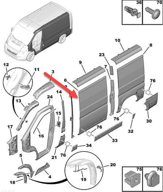 Mellemskærm FIAT DUCATO Bus (250, 290) 160 Multijet 2,3 D F1AGL4112