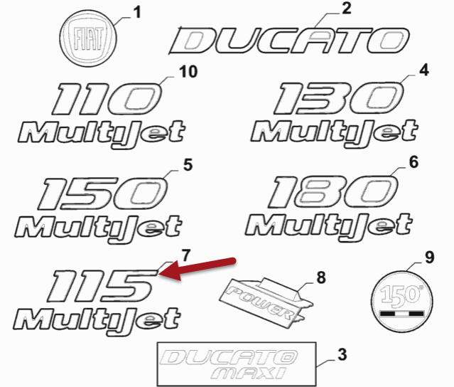 Emblem FIAT DUCATO Bus (250, 290) 120 Multijet 2,3 D F1AE0481D