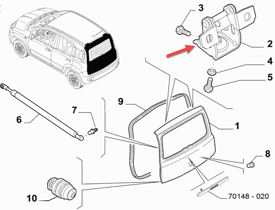 Bagklapshængsel FIAT GRANDE PUNTO (199) 1.3 D Multijet 199 A3.000
