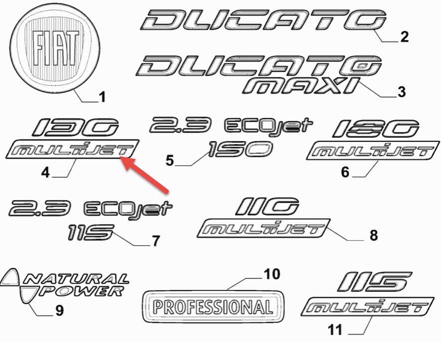 Emblem FIAT DUCATO Bus (250, 290) 160 Multijet 3,0 D F1CE0481D