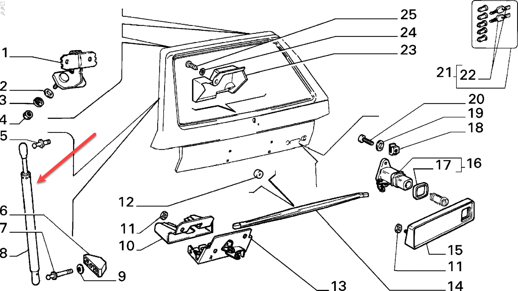 Bagklapdæmper Uno FIAT UNO (146, 158) 1.3 Turbo i.e. 146 A2.000