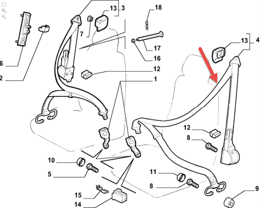 Sikkerhedssele Fiat FIAT PUNTO (188) 1.9 JTD 80 (188.237, .257, .337, .357) 188 A2.000