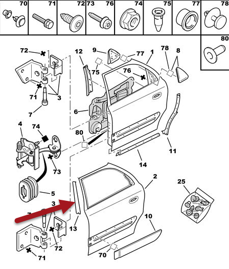 Pynteskal f/dørramme XSARA 5d. CITROËN XSARA (N1) 2.0 HDi 90 RHY (DW10TD)