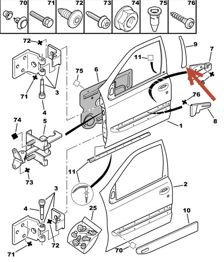 Pynteskal f/dørramme XSARA 3d. CITROËN XSARA Break (N2) 1.4 HDi 8HX (DV4TD)