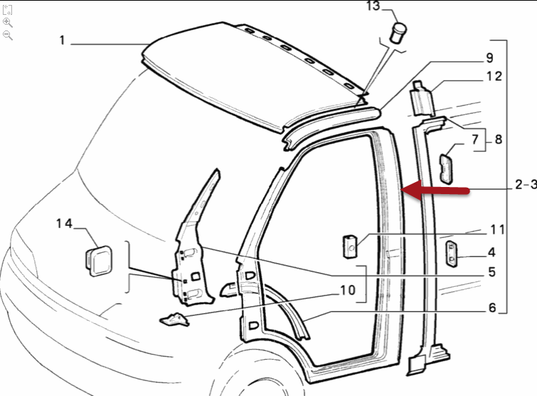 Dørramme CITROËN JUMPER I Chassis (230) 2.5 TDi THX (DJ5TED)