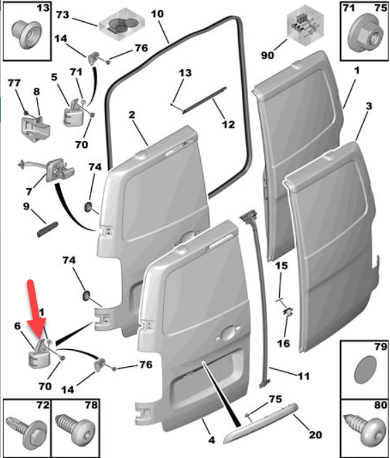 Dørhængsel CITROËN JUMPY III Bus (V) 1.6 BlueHDi 115 BHX (DV6FCU)