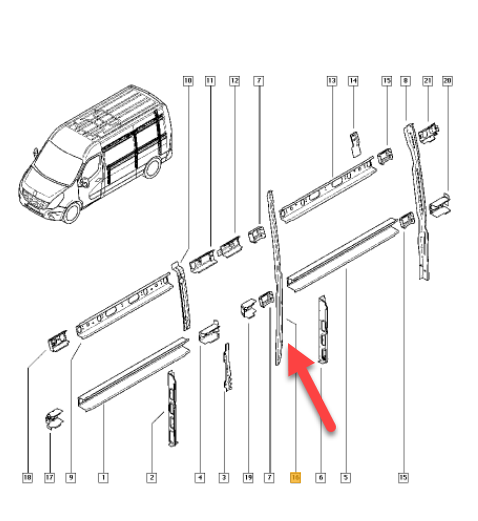 Stolpe RENAULT MASTER III kasse (FV) 2.3 dCi 150 FWD (FV0F, FV03) M9T 716