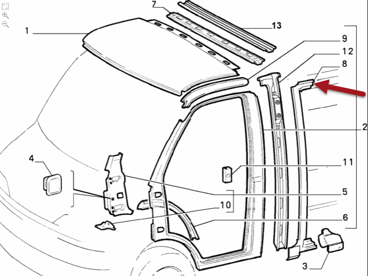 B-stolpe Ducato chassis FIAT DUCATO kasse (230) 2.5 TD 4x4 8140.47