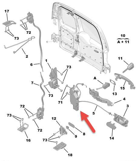låsetøj CITROËN BERLINGO MULTISPACE (B9) 1.6 HDi 110 9HL (DV6C)