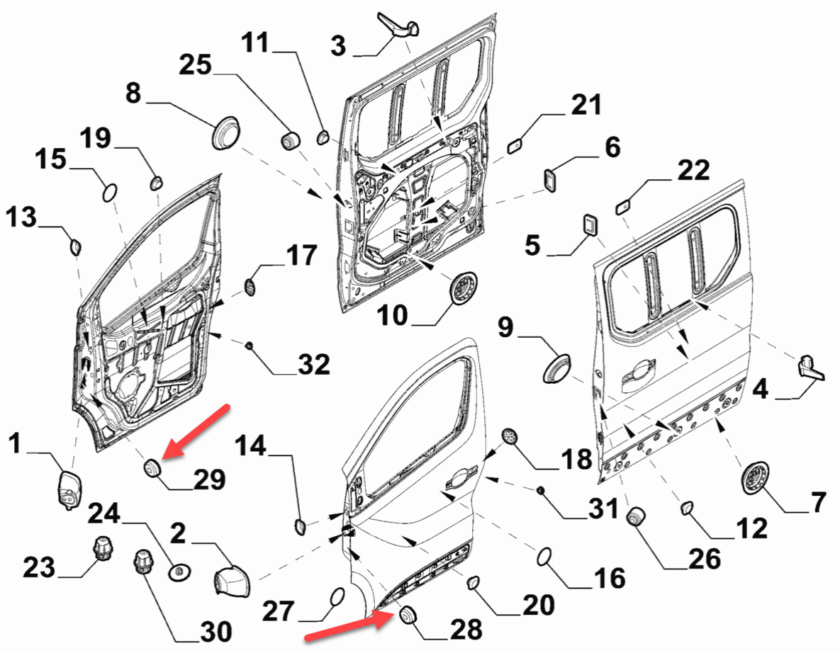 Gummistop RENAULT TRAFIC III kasse (FG) 2.0 dCi 150 (FGMU) M9R717