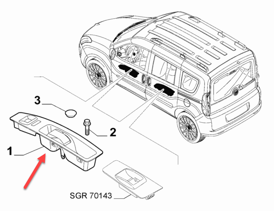 Dørhåndtag FIAT DOBLO Chassis (263) 1.6 D Multijet 263 A8.000