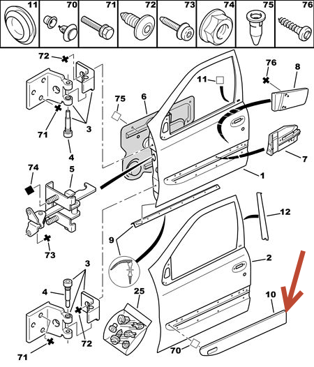 Pynteliste XSA 5d/BK f.d.9/00- CITROËN XSARA (N1) 2.0 HDi 109 RHZ (DW10ATED)