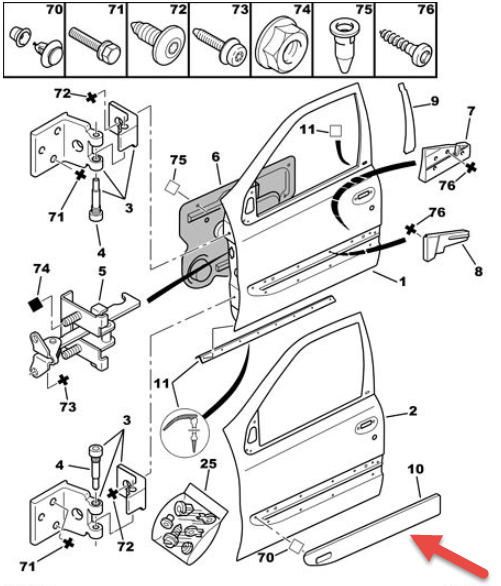 Pynteliste XSA 3d. f.dør 9/00- CITROËN XSARA (N1) 2.0 HDi 109 RHZ (DW10ATED)