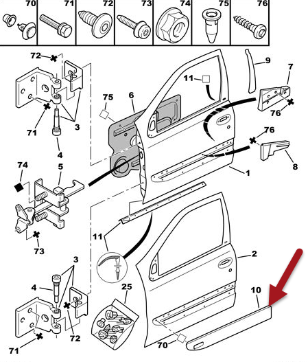 Pynteliste XSA 3d. f.dør 9/00- CITROËN XSARA (N1) 2.0 HDi 90 RHY (DW10TD)