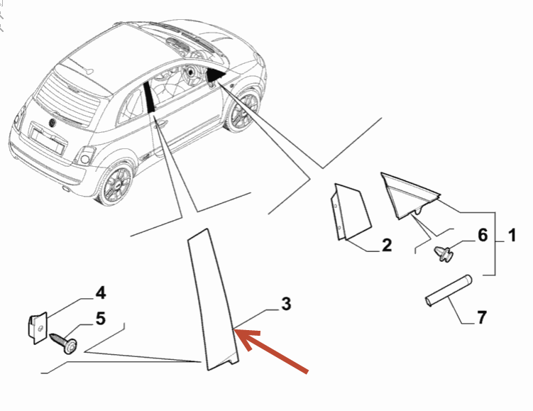 Moulding                       FIAT 500 (312) 0.9 (312AXP1A) 312 A6.000