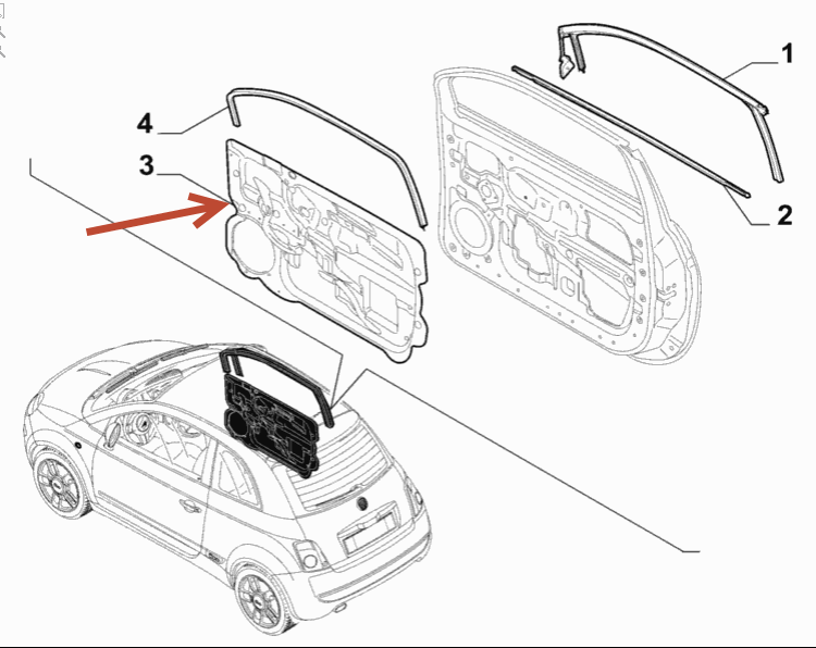 Dørfolie FIAT 500 (312) 1.0 Mild Hybrid (312.AYD1B) 463 41 162