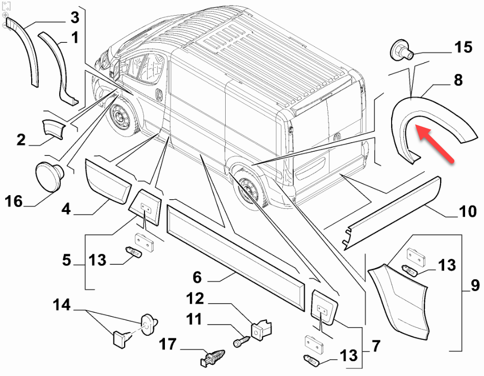Pynteliste PEUGEOT BOXER Bus 2.2 HDi 130 4HH (P22DTE)