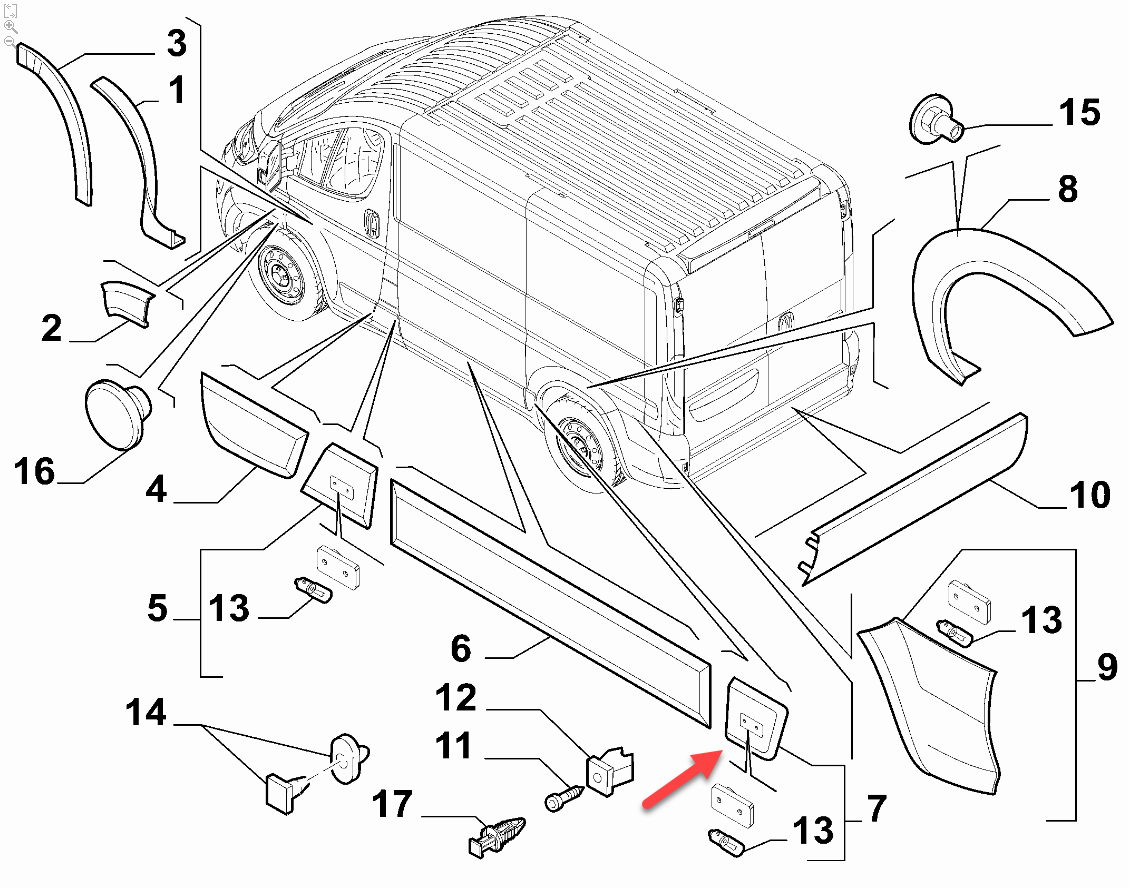 Pynteliste FIAT DUCATO kasse (250, 290) 115 Multijet 2,0 D 250 A1.000