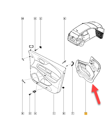 Dørfolie RENAULT CAPTUR I (J5, H5) 1.3 TCe 130 (J5NJ, J5NE) H5H 470